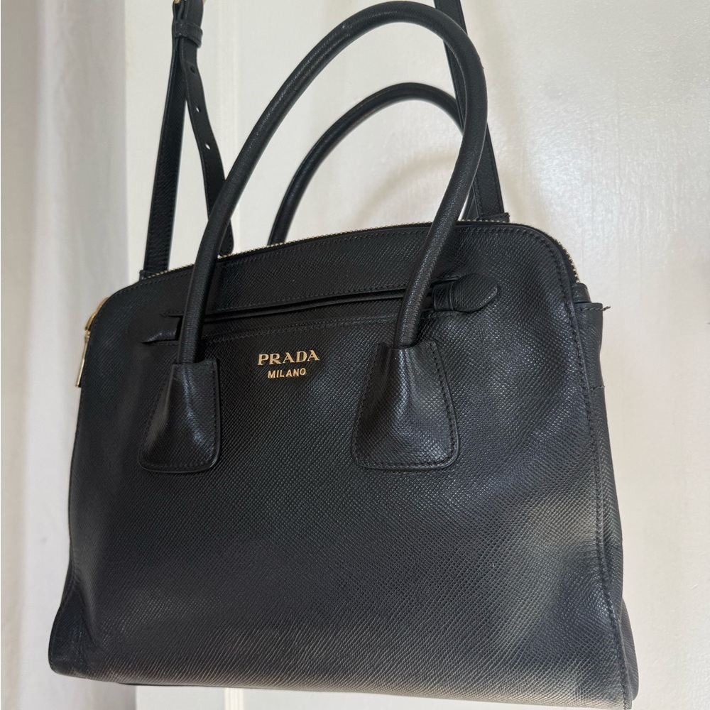 Prada Large Black Leather Bag
